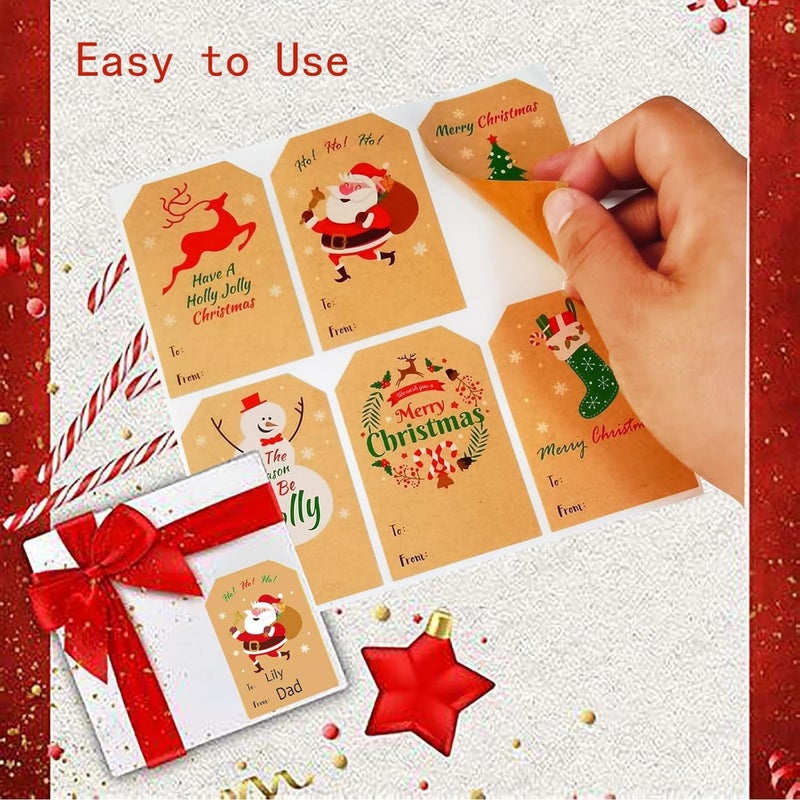 Ccswybf Christmas Stickers - 120pcs Gift Tags - 2"x3" Self-Adhesive Name Labels for Presents - Image 5